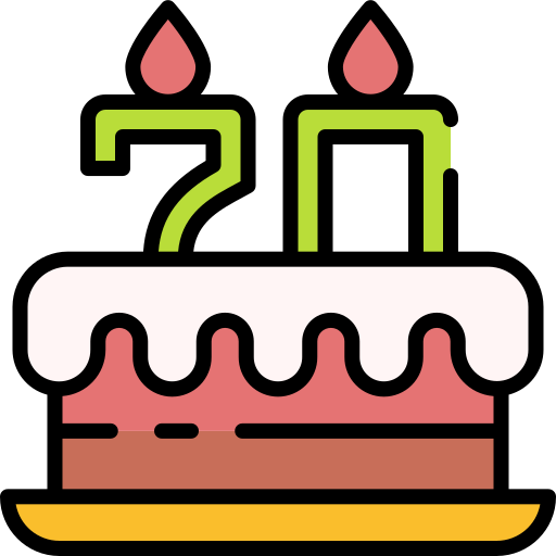 Coloriage 70 gâteau anniversaire