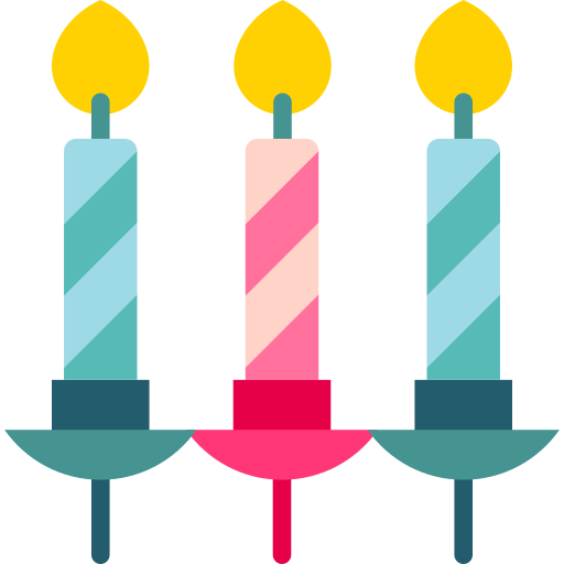 Coloriage anniversaire et fête outils et ustensiles chandelier