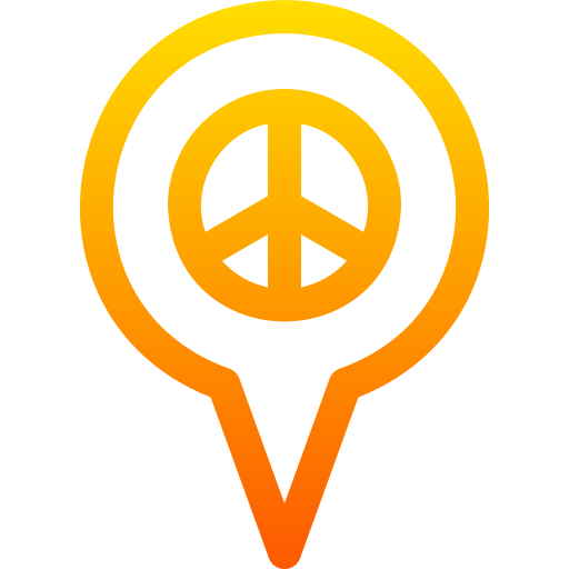 Coloriage broche d'emplacement symbole de la paix paix et amour