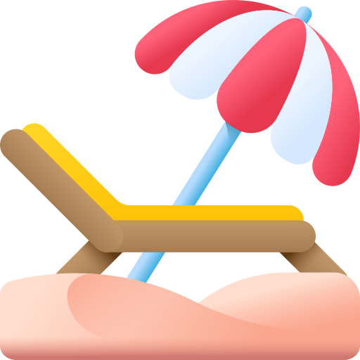 Coloriage de plage avec parasol à imprimer