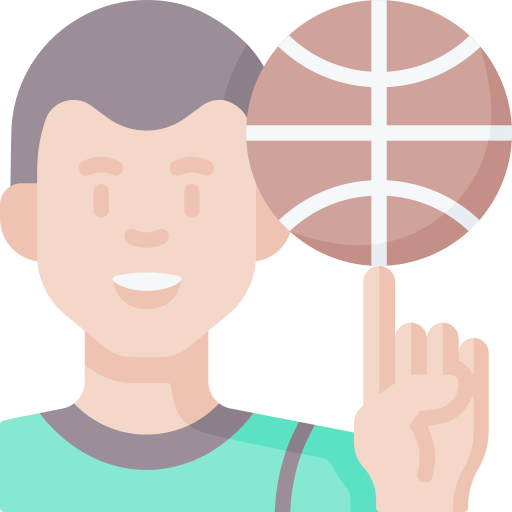 Coloriage de basket-ball avatar à imprimer pour les sports et la compétition avec un ballon.