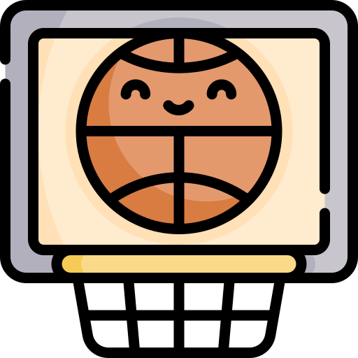 Coloriage de basketball à imprimer: équipement de sport et net