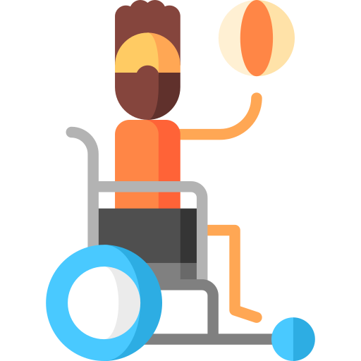 Coloriage de basketball en fauteuil roulant pour une meilleure accessibilité à imprimer.
