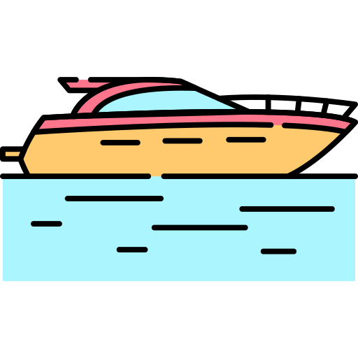 Coloriage de bateau traversant l'eau à imprimer