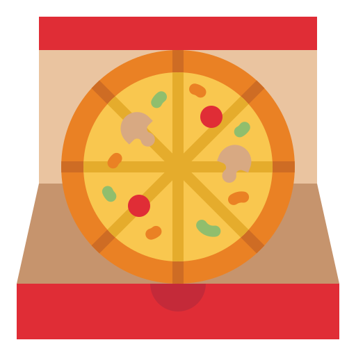 Coloriage de boîte à pizza de restaurant pour livraison de nourriture à imprimer