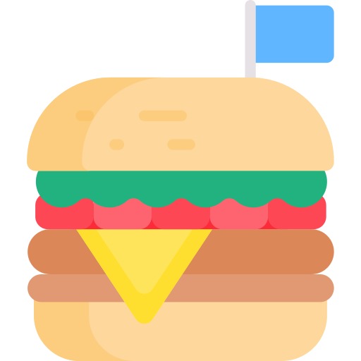 Coloriage de burger du boeuf fast-food à imprimer