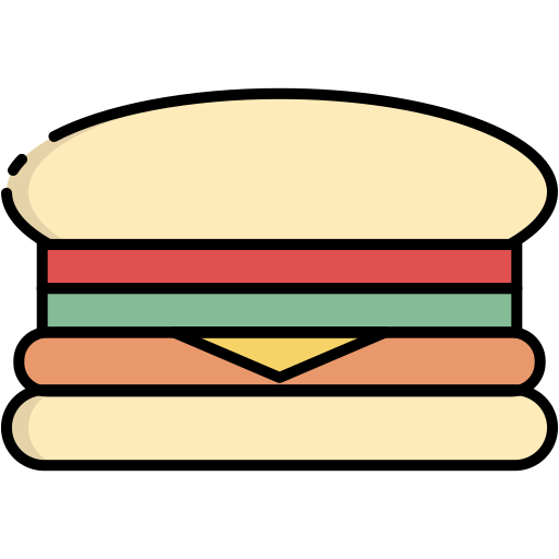 Coloriage de burger du boeuf menu à imprimer