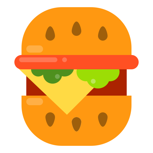 Coloriage de burger, fromage et salade à imprimer