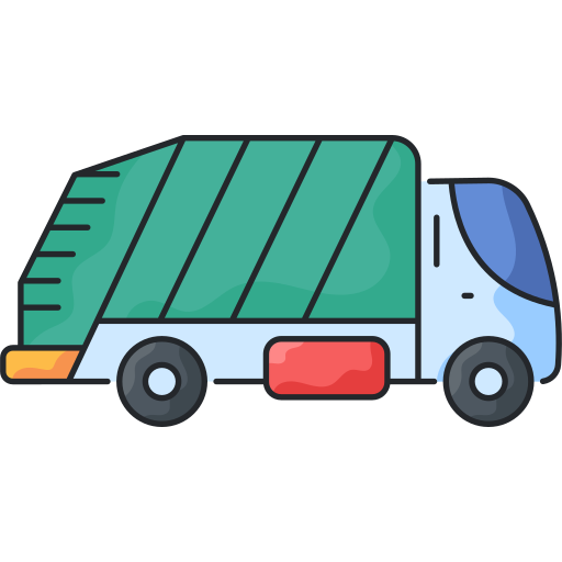 Coloriage de camion à ordures transportant des déchets à imprimer