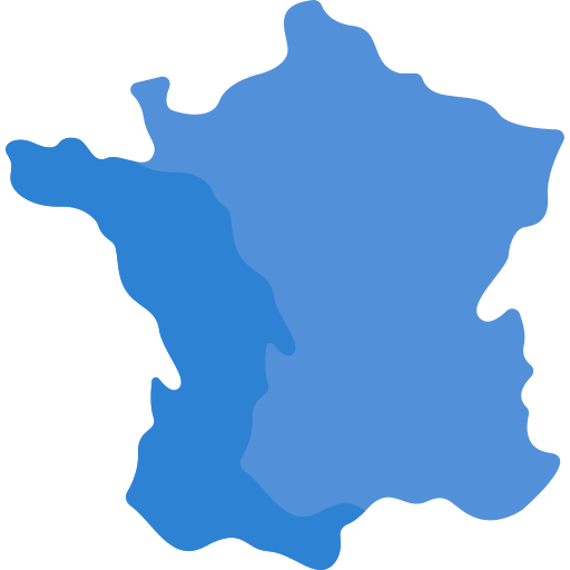 Coloriage de carte de France en Europe à imprimer