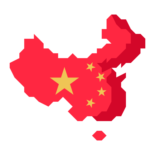 Coloriage de carte d'emplacement chinois en Asie à imprimer