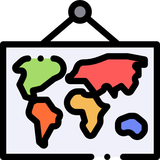 Coloriage de cartes continentales et internationales à imprimer