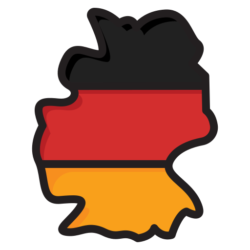 Coloriage de cartes d'emplacement en géographie de l'Allemagne à imprimer