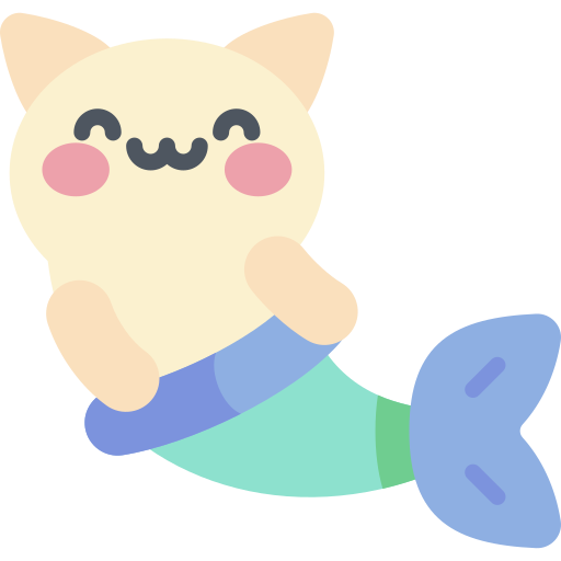 Coloriage de chat sirène, personnage féérique à imprimer