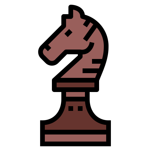 Coloriage de chevalier en jeu d'échecs à imprimer