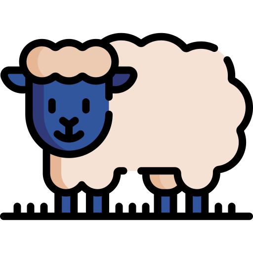 Coloriage de faune avec mouton et agneau à imprimer