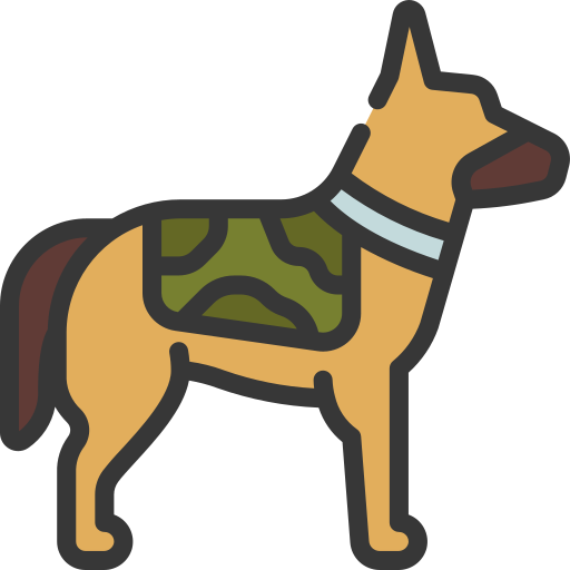 Coloriage de chien militaire à imprimer