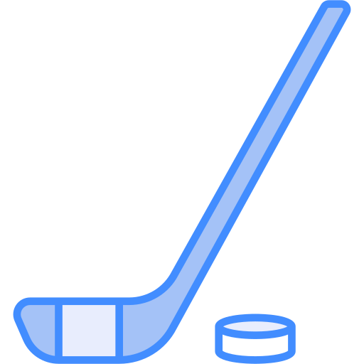 Coloriage de crosse de hockey sur glace avec rondelle à imprimer