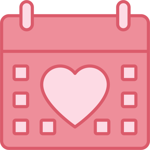 Coloriage heure et date romantique calendrier