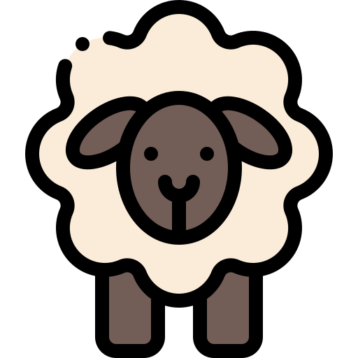 Coloriage de mouton de la ferme avec faune à imprimer