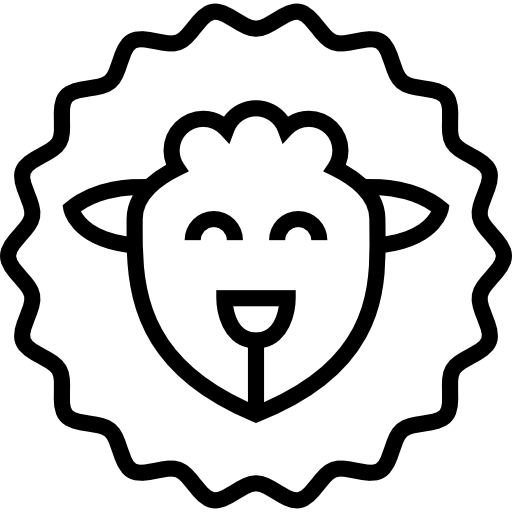 Coloriage d'animal du règne animalier: le mouton à imprimer.