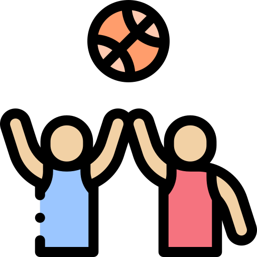 Coloriage d'équipe de sports en compétition à imprimer avec avatar.