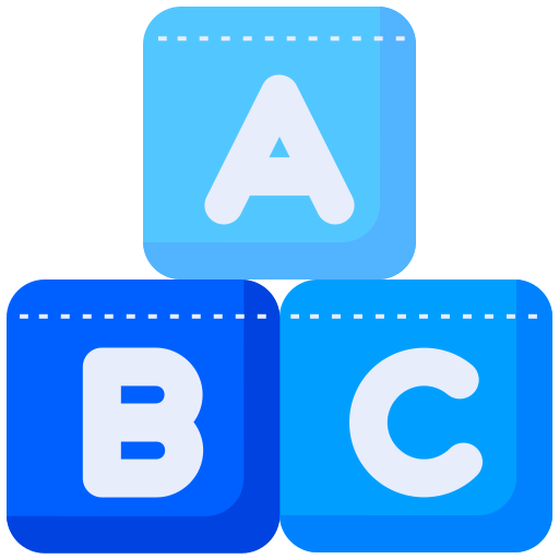 Coloriage des lettres ABC en bloc à apprendre à imprimer.