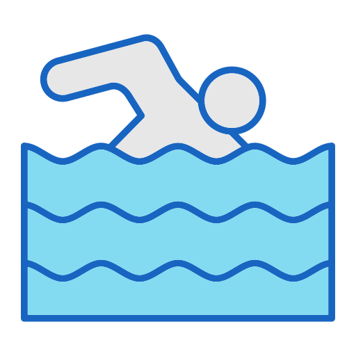 Coloriage des sports nautiques - nageur dans la vague à imprimer