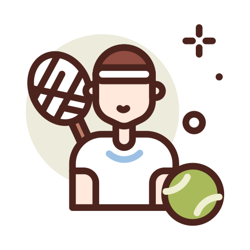 Coloriage d'homme de tennis avec avatar et balle à imprimer