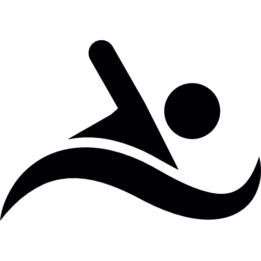 Coloriage d'homme nageur à la plage : silhouette à imprimer