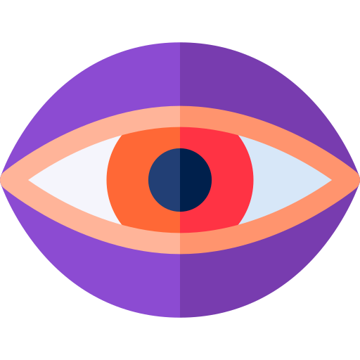 Coloriage d'oeil violet médical à imprimer