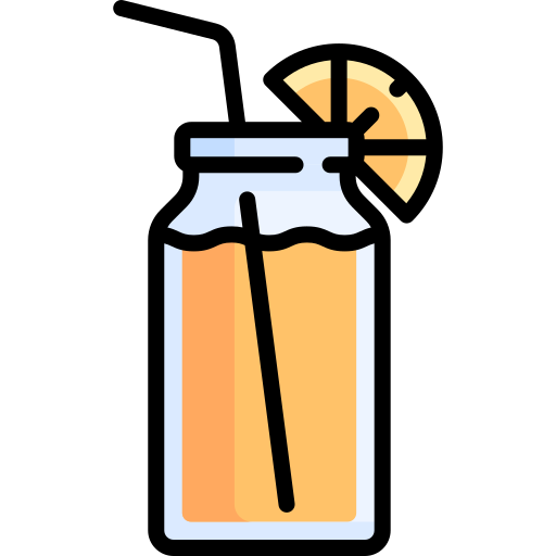 Coloriage de cocktail du jus d'orange et de citron à imprimer