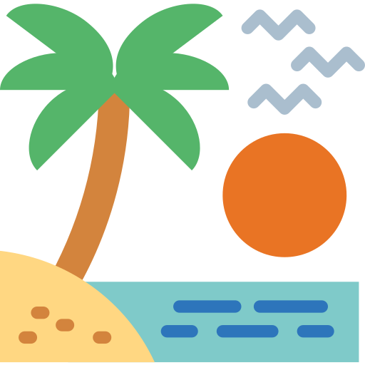 Coloriage de plage d'été avec parasol à imprimer
