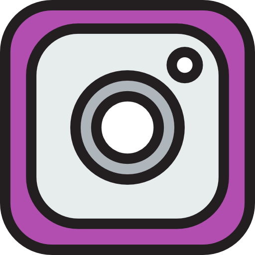 Coloriage du logo Instagram violet à imprimer pour les fans du réseau social.