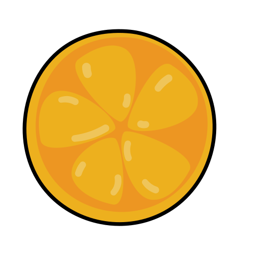 Coloriage fruit végétarien orange à imprimer