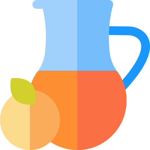 Coloriage de restaurant: boisson et nourriture du jus d'orange à imprimer
