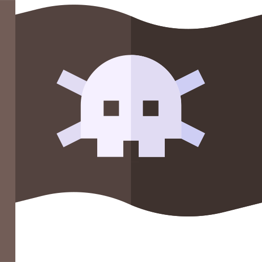 Coloriage de drapeau Jolly Roger des pirates à imprimer