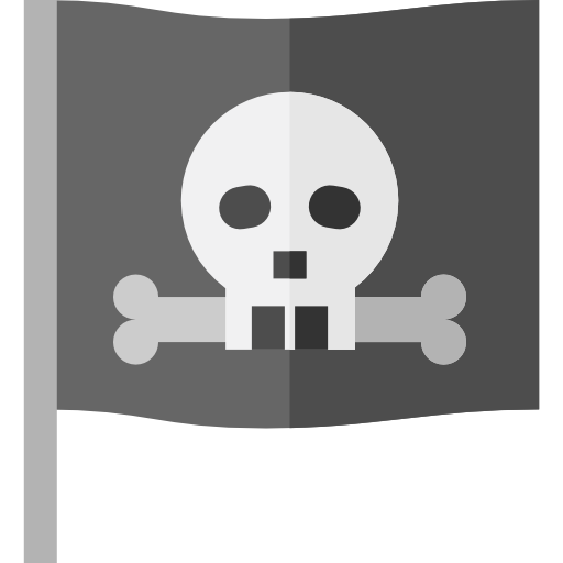 Coloriage de drapeau Jolly Roger et cartes à imprimer pour contrer le piratage