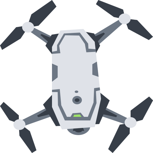 Coloriage de drone électronique avec caméra et mouche à imprimer.