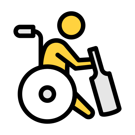 Coloriage de fauteuil roulant désactivé pour handicapé à imprimer.