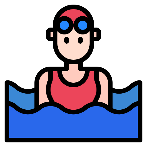 Coloriage de femme nageur avec lunettes de natation à imprimer