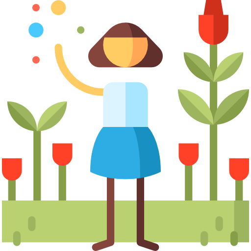 Coloriage de fille jardinant pour son anniversaire à imprimer