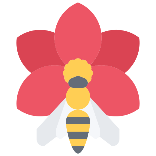 Coloriage de fleur et abeille à imprimer