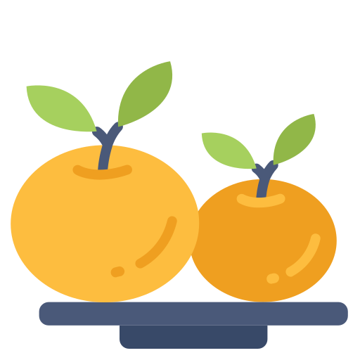 Dessin de fruits oranges végétariens