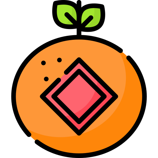 Coloriage d'orange à imprimer - moitié d'agrumes en vue