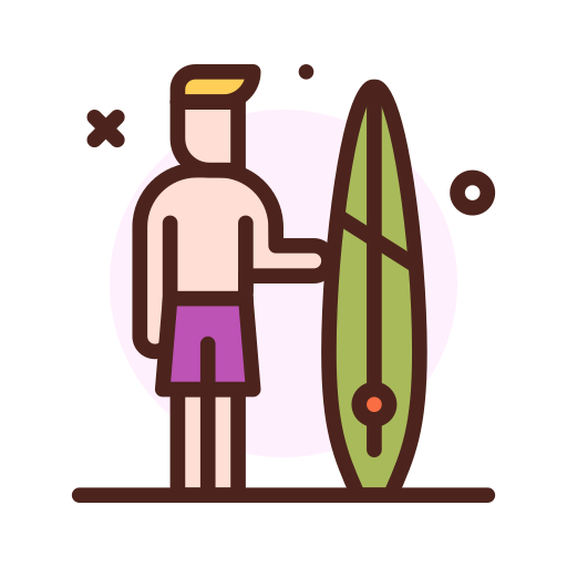 Coloriage de garçon en compétition de surf à imprimer
