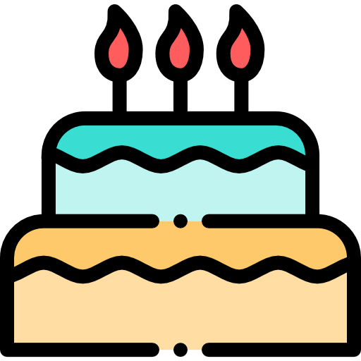 Coloriage de gâteau d'anniversaire et dessert à imprimer