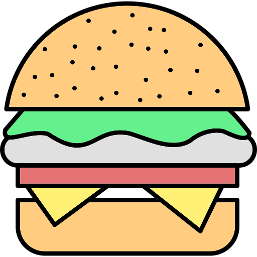 Coloriage de hamburger à imprimer pour un menu gourmand