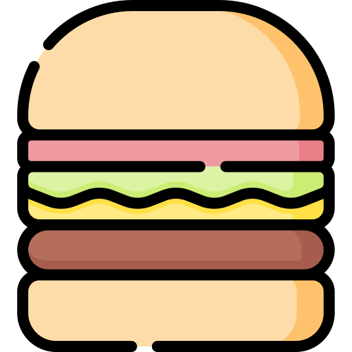 Coloriage de hamburger et fromage à imprimer