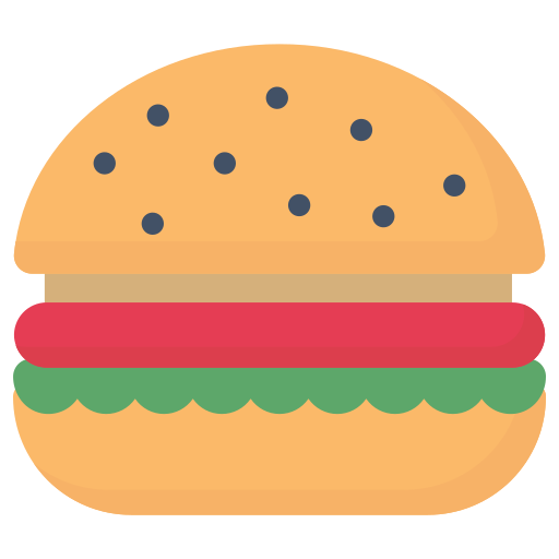 Coloriage de hamburger et nourriture à imprimer